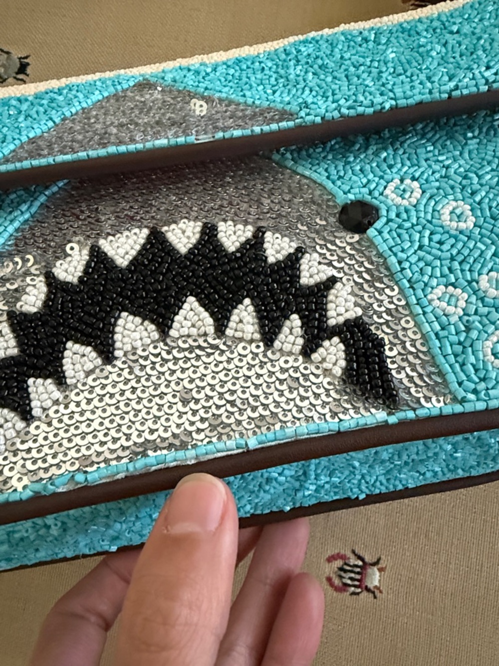 LIKE NEW STAUD Tommy Beaded Bag, Great White - Picture 6 of 10